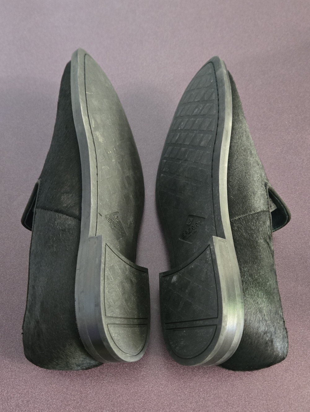 Sperry Men's Overlook Black Pony Hair Anchor Smoking Slippers Size 11 - Picture 7 of 9